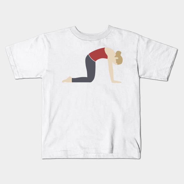 Cat Yoga Pose Kids T-Shirt by Radradrad